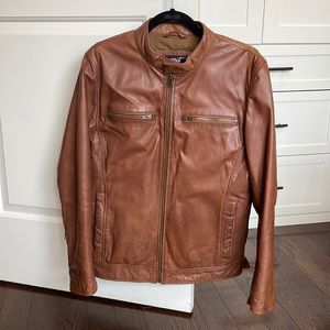 wilsons leathers black rivet brown leather jacket small